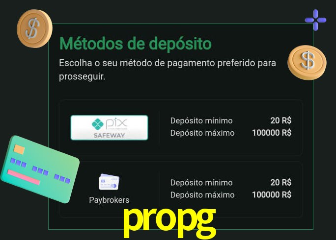 O cassino propg oferece uma grande variedade de métodos de pagamento